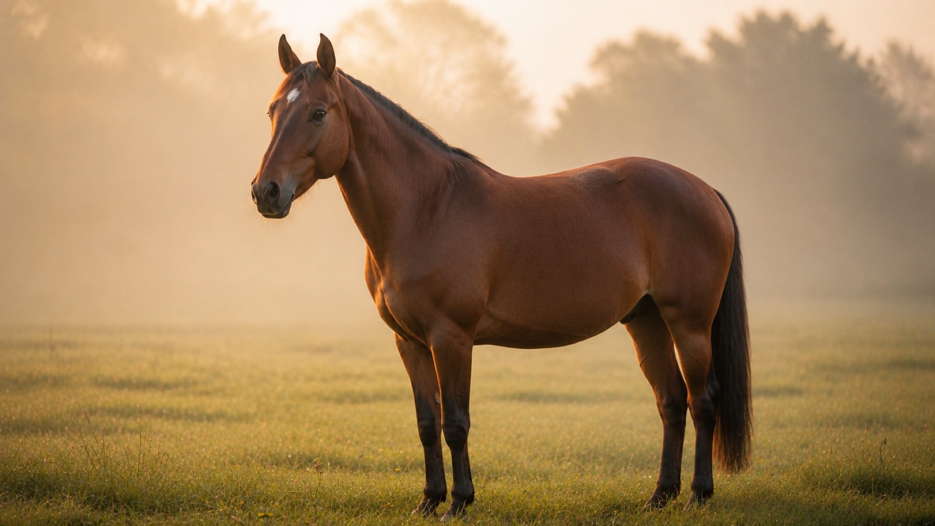 A calm horse, with body regions mapped to wellbeing concerns